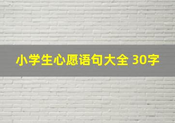 小学生心愿语句大全 30字